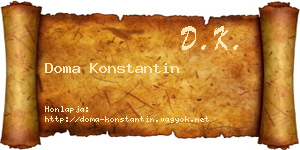 Doma Konstantin névjegykártya
